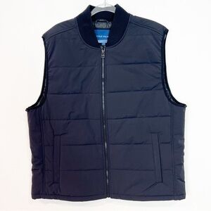 COLE HAAN BLACK QUILTED FULL ZIP SLEEVELESS VEST MENS SZ XL